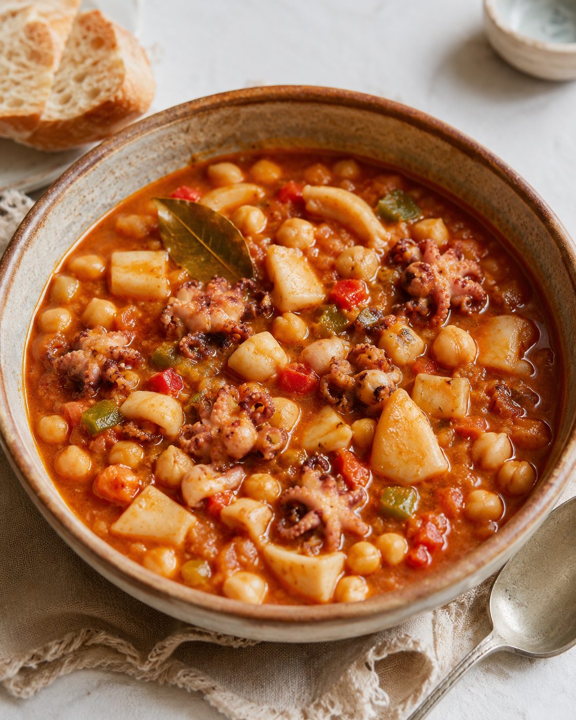 Potaje marinero de sepia, puntillitas y garbanzos